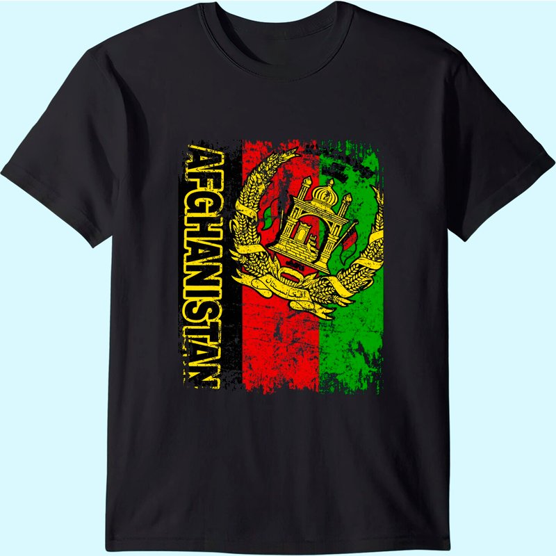 T-Shirt Vintage Drapeau d'Afghanistan pour Hommes