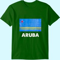 T-Shirt Drapeau Aruba pour Hommes en Noir