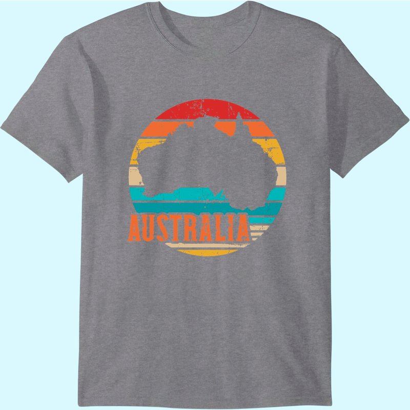 Australia Vintage T Shirt for Men in Black