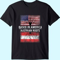 Austria Flag T-Shirt for Men in Black — Mens T Shirts