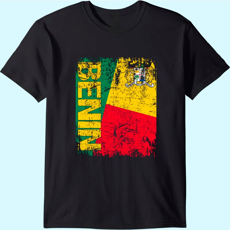 T-Shirt Vintage Drapeau Bénin pour Hommes — T-shirts pour hommes