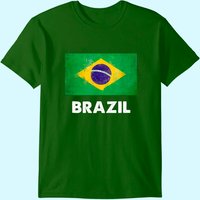 T-Shirt Drapeau du Brésil pour Hommes en Noir