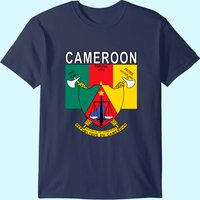 Cameroon Flag and Emblem Design T-Shirt for Men