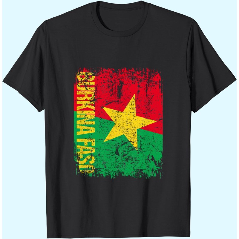 Burkina Faso Flag Vintage T-Shirt for Men — Mens T Shirts
