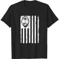 T-Shirt pour hommes avec le sceau du pays et le drapeau américain de Guam — T-shirts pour hommes