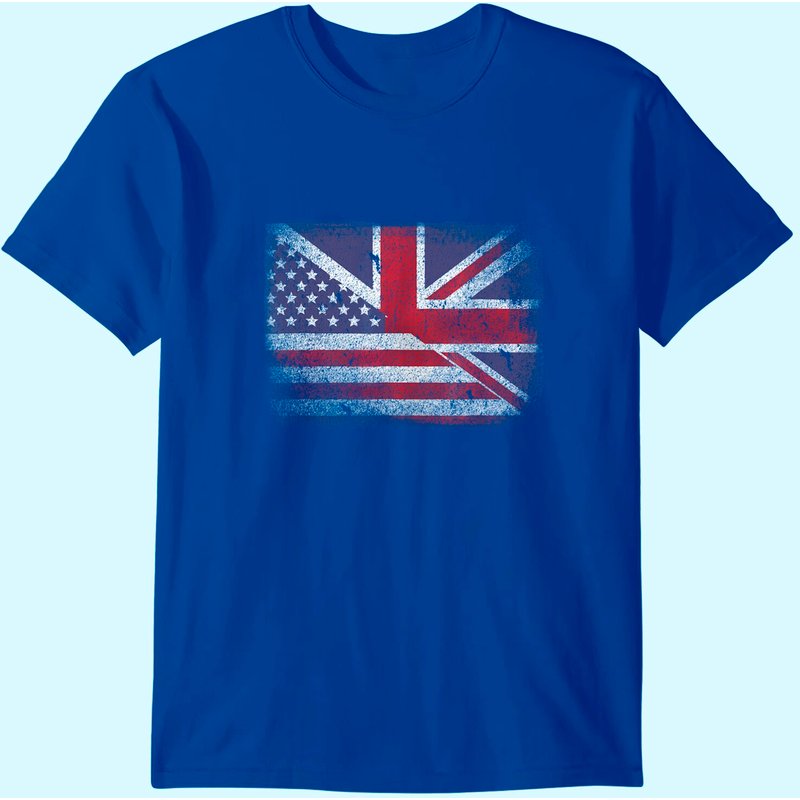 British American Flag Union Jack T-Shirt for Men