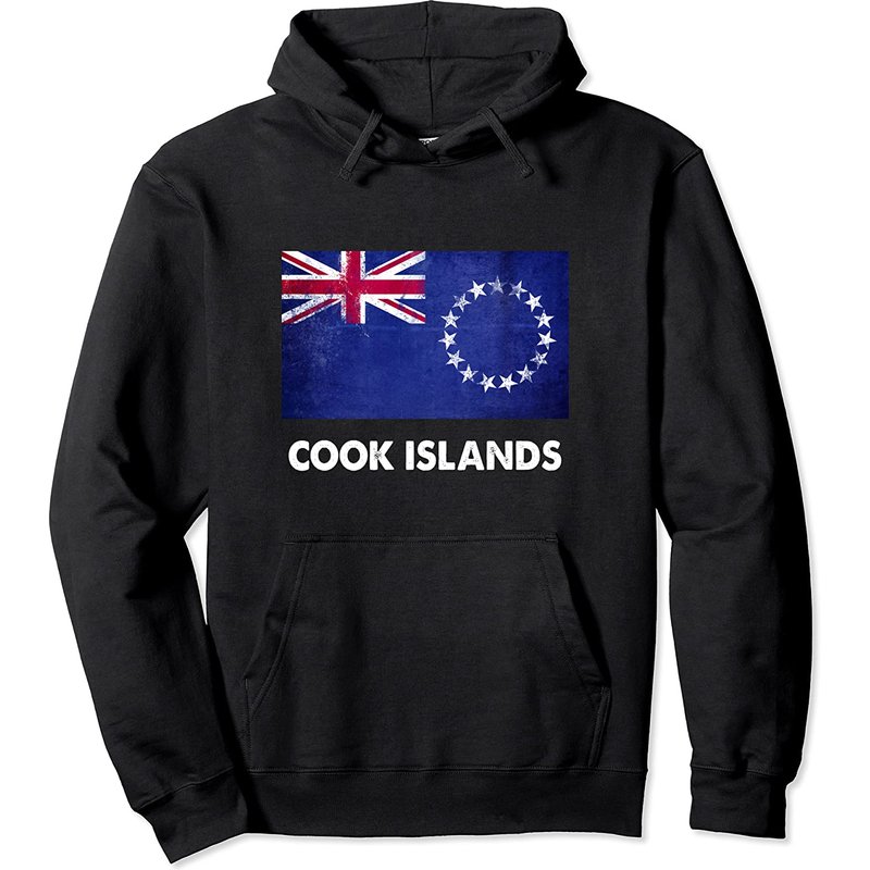Cook Islands Flag Pullover Hoodie for Unisex