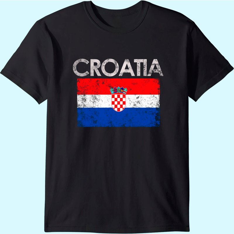 T-shirt Vintage Croatie Drapeau Croate pour Hommes — T-shirts pour hommes
