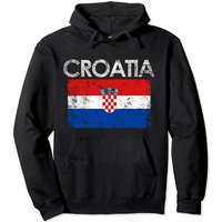 Hoodie Vintage Croatie Drapeau Croate Fierté Unisexe — Sweats à capuche pour hommes