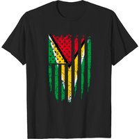 T-Shirt Drapeau de la Guyane Américaine et des États-Unis pour Hommes — T-shirts pour hommes