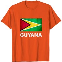 Guyana Flag T-Shirt for Men in Black