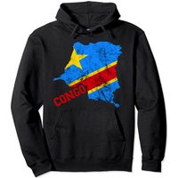 Sweat à capuche avec carte de la République Démocratique du Congo et drapeau congolais