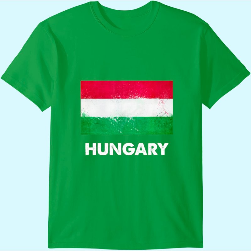 T-Shirt Drapeau de la Hongrie pour Hommes en Noir — T-shirts pour hommes