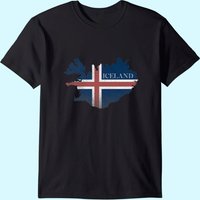 T-Shirt Map Of Iceland Flag pour hommes — T-shirts pour hommes