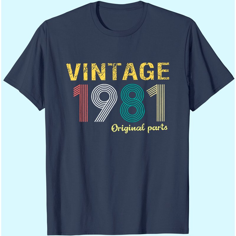 T-shirt décontracté Vintage 1981 42th Original Parts pour hommes — T-shirts pour hommes