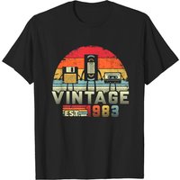 1983 Shirt Vintage 40th Birthday Gift Music Tech T-Shirt — Mens T Shirts