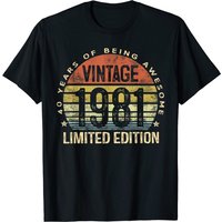 Vintage 1981 Limited Edition 42nd Birthday T-Shirt — Mens T Shirts