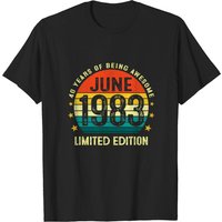 T-shirt d'anniversaire en édition limitée 40 ans vintage juin 1983 — T-shirts pour hommes