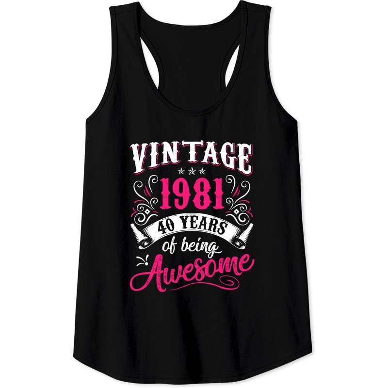 Mens Vintage 1981 40th Birthday Gift Tank Top — Mens T Shirts