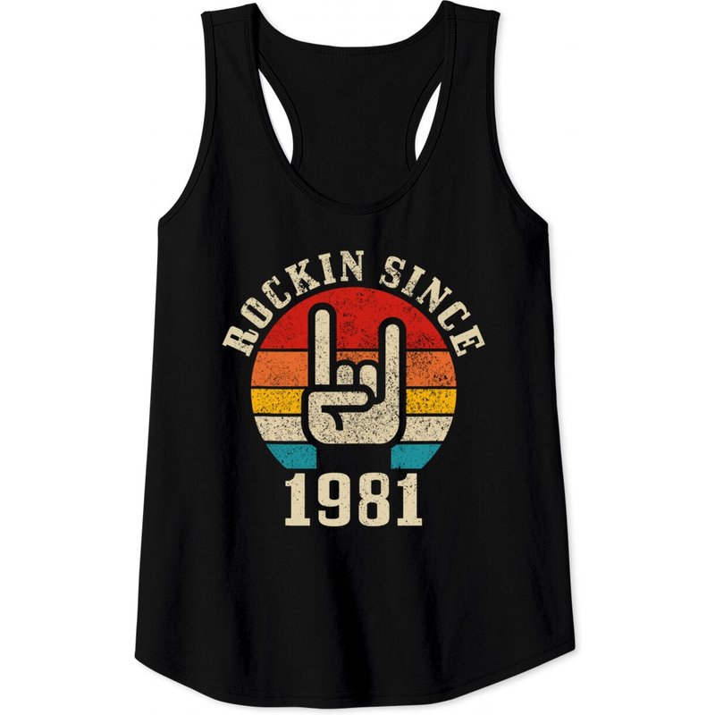 Débardeur Rockin' Since 1981 Vintage Rock Music pour hommes — T-shirts pour hommes
