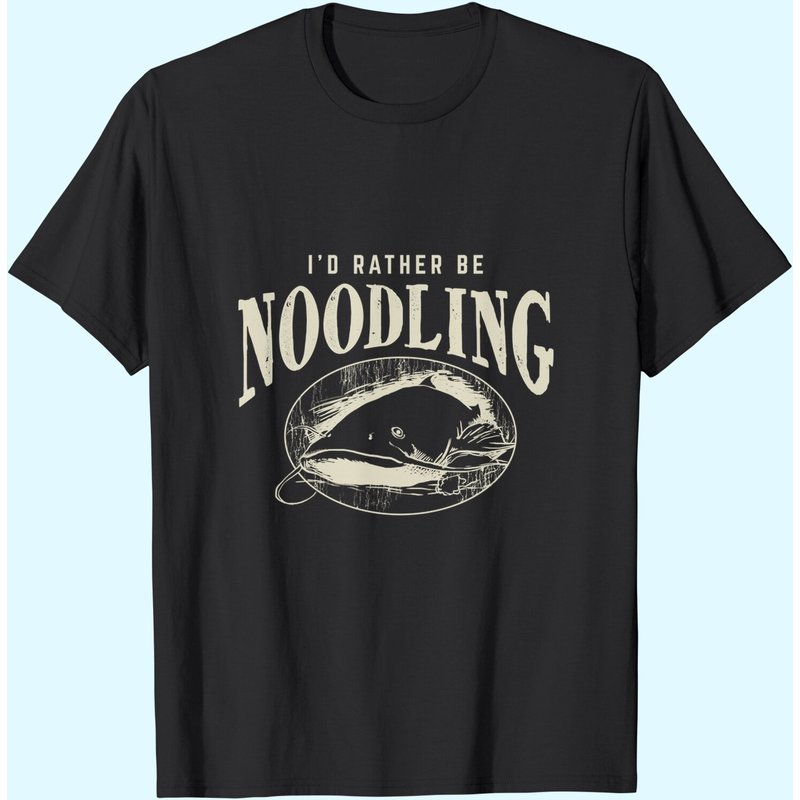 T-shirt Catfish Noodling Je Préférerais Être Noodling — T-shirts pour hommes