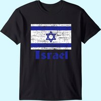 T-Shirt pour hommes avec le drapeau d'Israël en noir