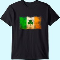 T-shirt Vintage Drapeau Irlandais Distressé avec Shamrock pour Hommes — T-shirts pour hommes
