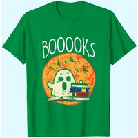 T-shirt Boooks Moon Ghost Halloween Bookworm Librarian pour hommes — T-shirts pour hommes