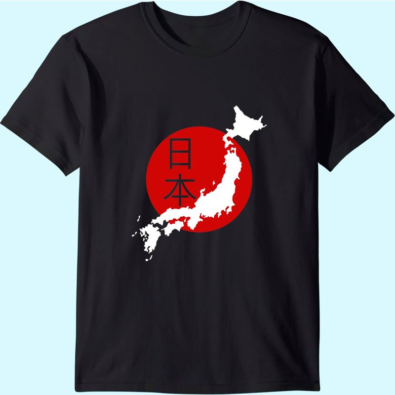 T-shirt Carte du Japon pour hommes en noir — T-shirts pour hommes