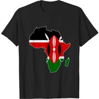 T-shirt pour hommes I Love Kenya avec drapeau kenyan