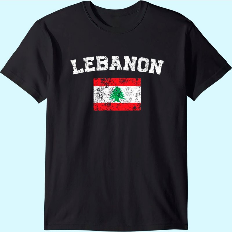 T-shirt Vintage Drapeau Liban pour Hommes — T-shirts pour hommes