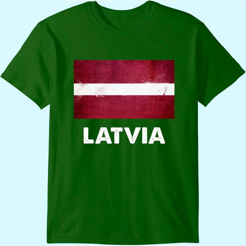 T-Shirt Drapeau de la Lettonie pour Hommes