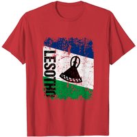 T-Shirt Vintage Distress Drapeau du Lesotho pour Hommes