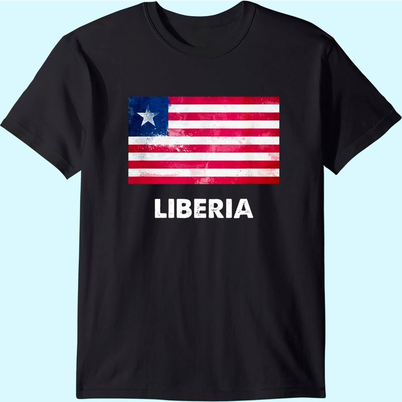 Liberia Flag T-Shirt for Men — Mens T Shirts