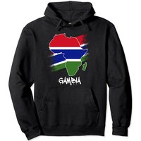 Haut à capuchon Gambia Flag dans la carte de l'Afrique fierté gambienne