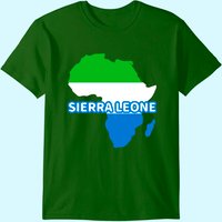 Sierra Leonean Pride Flag Map T-Shirt for Men — Mens T Shirts
