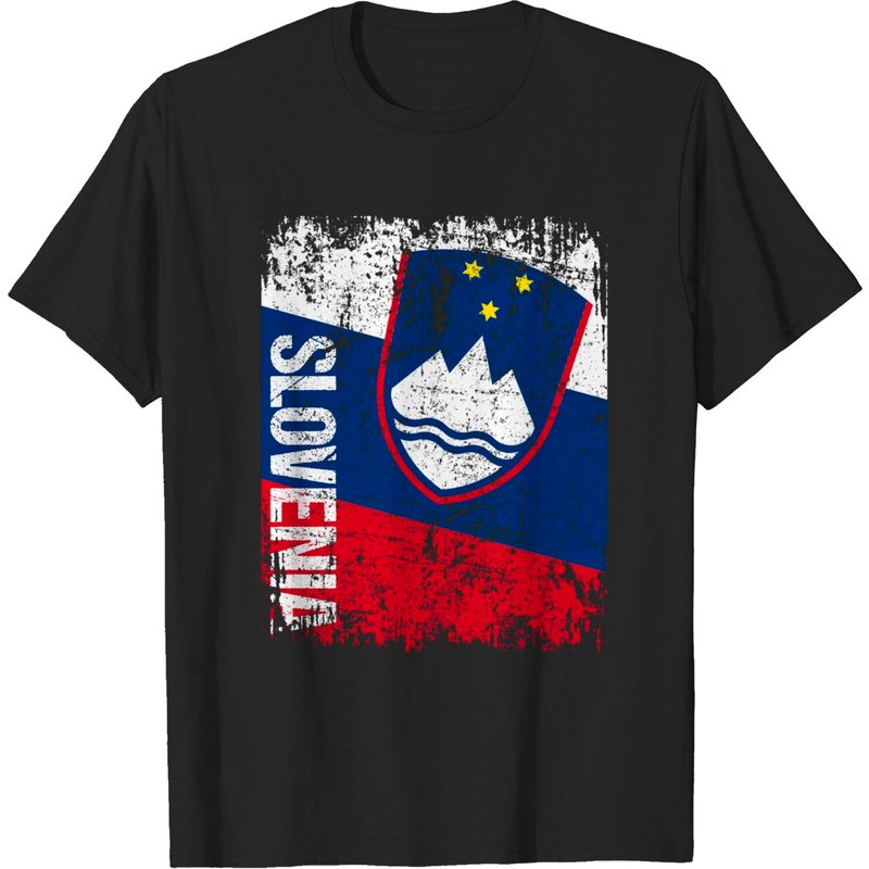 T-shirt Vintage Distress Drapeau de la Slovénie pour Hommes — T-shirts pour hommes