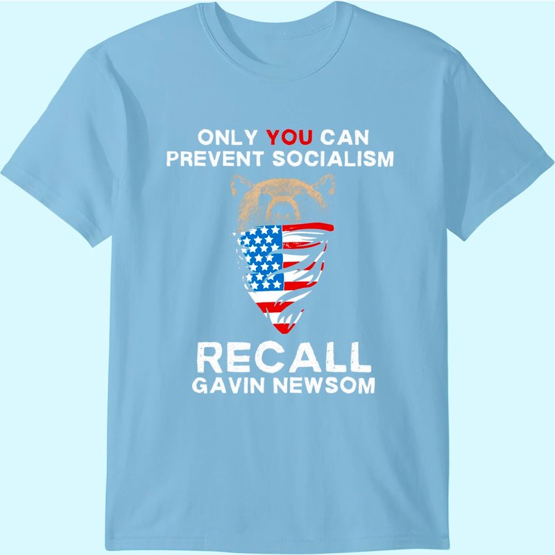 T-shirt Recall Gavin Newsom pour hommes en noir — T-shirts pour hommes