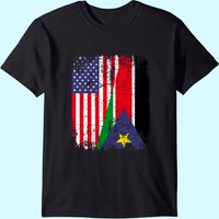 T-shirt Sudanais Racines Drapeau Américain Drapeau Sud-Soudanais — T-shirts pour hommes