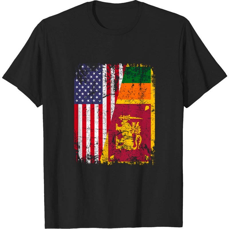 T-shirt pour hommes Sri Lankan Roots avec drapeau américain — T-shirts pour hommes