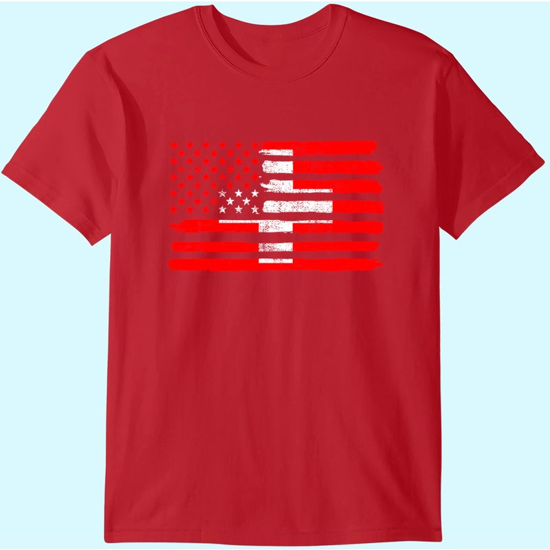 T-shirt USA Drapeau Suisse Américain pour Hommes — T-shirts pour hommes