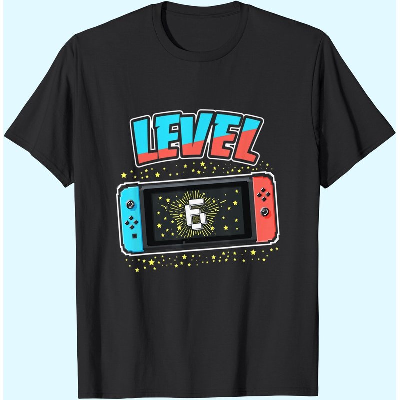 T-Shirt Anniversaire Niveau 6 pour Garçons de 6 Ans - Jeux Vidéo — T-shirts pour hommes