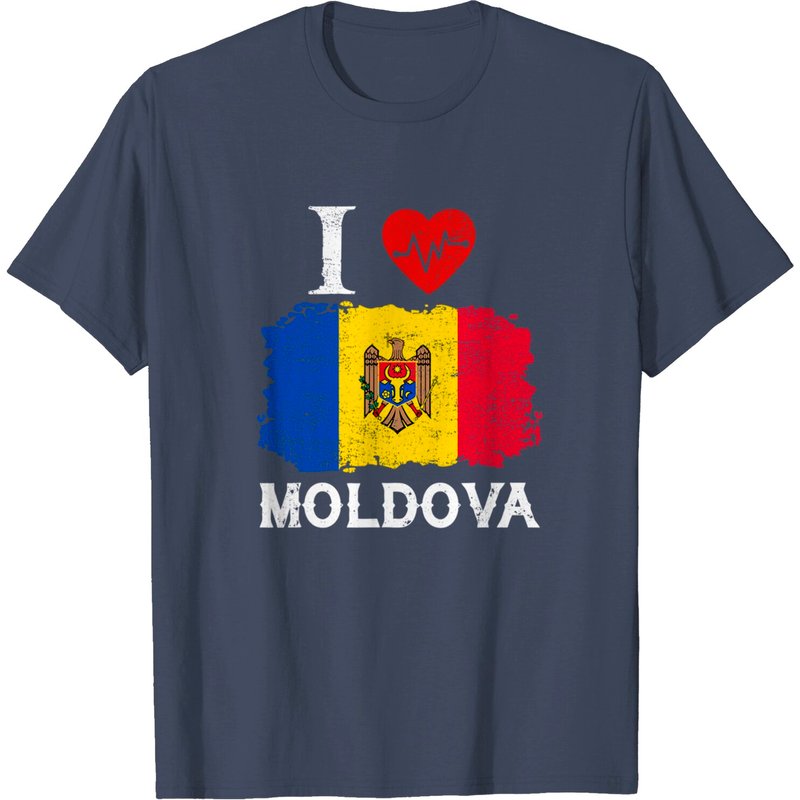 T-shirt I Heart Love Drapeau de Moldavie pour Hommes — T-shirts pour hommes