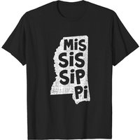 T-Shirt Souvenir Carte des Lignes du Mississippi pour Hommes