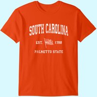 T-Shirt Sportif Vintage Drapeau US de la Caroline du Sud pour Hommes — T-shirts pour hommes