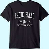 T-Shirt Rhode Island Vintage Sports RI Design pour hommes