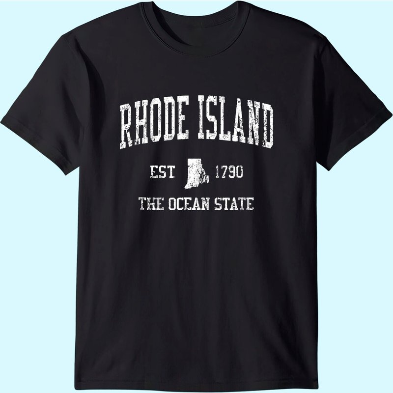 T-Shirt Rhode Island Vintage Sports RI Design pour hommes — T-shirts pour hommes
