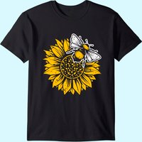 Bumblebee Sunflower Save The Bees T-Shirt for Men — Mens T Shirts