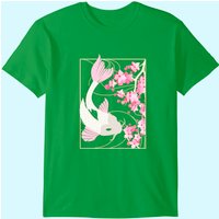 Vintage Cherry Blossom Japanese Koi Carp T-shirt for Men