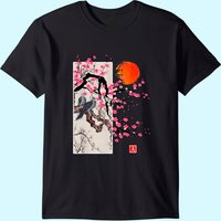 Vintage Sakura Blossom Japanese Cherry Scenery T-Shirt for Men — Mens T Shirts